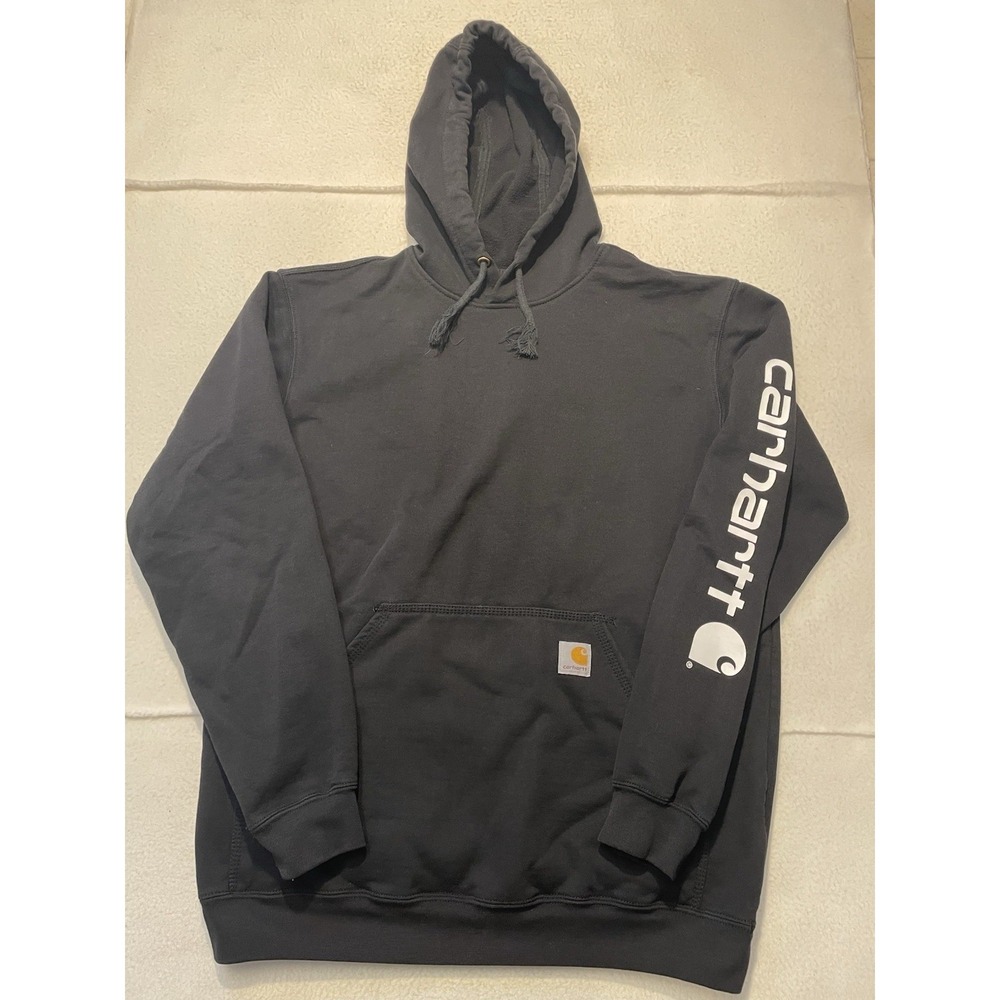 Carhartt Hoodie Mens‎ Size M Loose Fit Pullover Black Sweatshirt Workwear